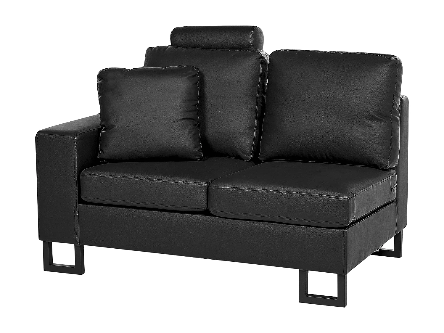 Divano angolare STOCKHOLM Pelle naturale Nero 6 posti Lato destro