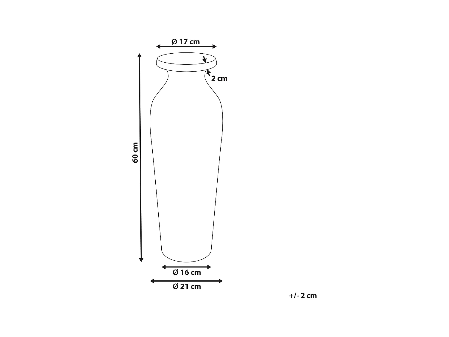 Decovaas MUAR Keramiek 60 cm Oranje