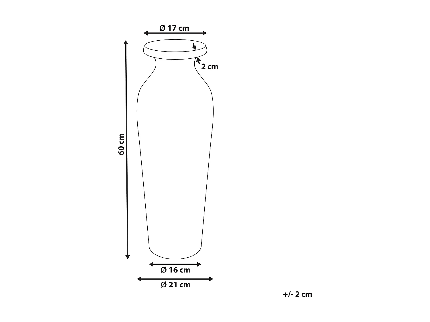 Vase décoratif MUAR Céramique 60 cm Orange