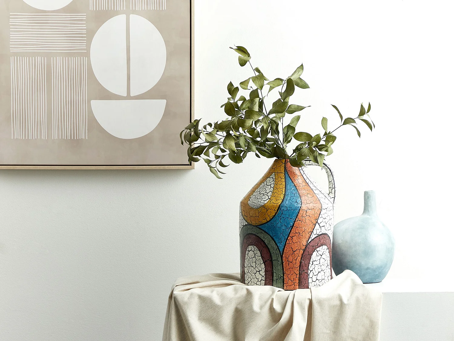 Vaso decorativo PUTRAJAYA Ceramica 38 cm Multicolore