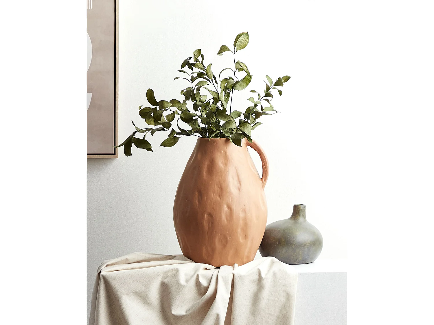 Vase décoratif KULIM Céramique 40 cm Beige sable