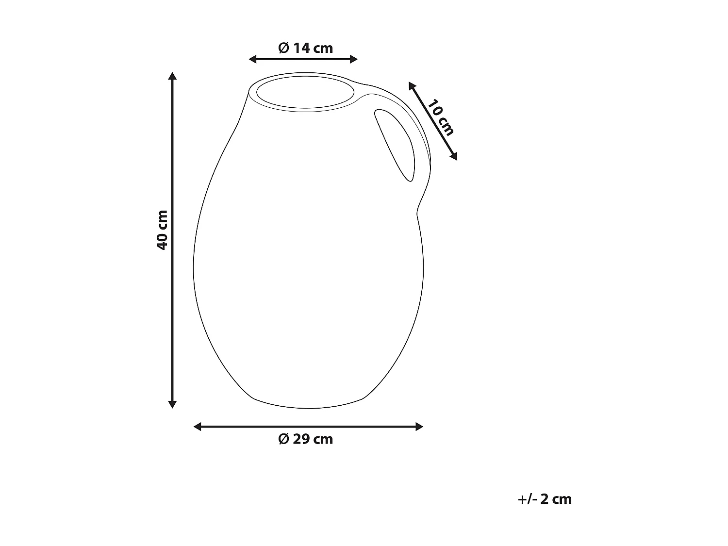 Vase décoratif KULIM Céramique 40 cm Beige sable