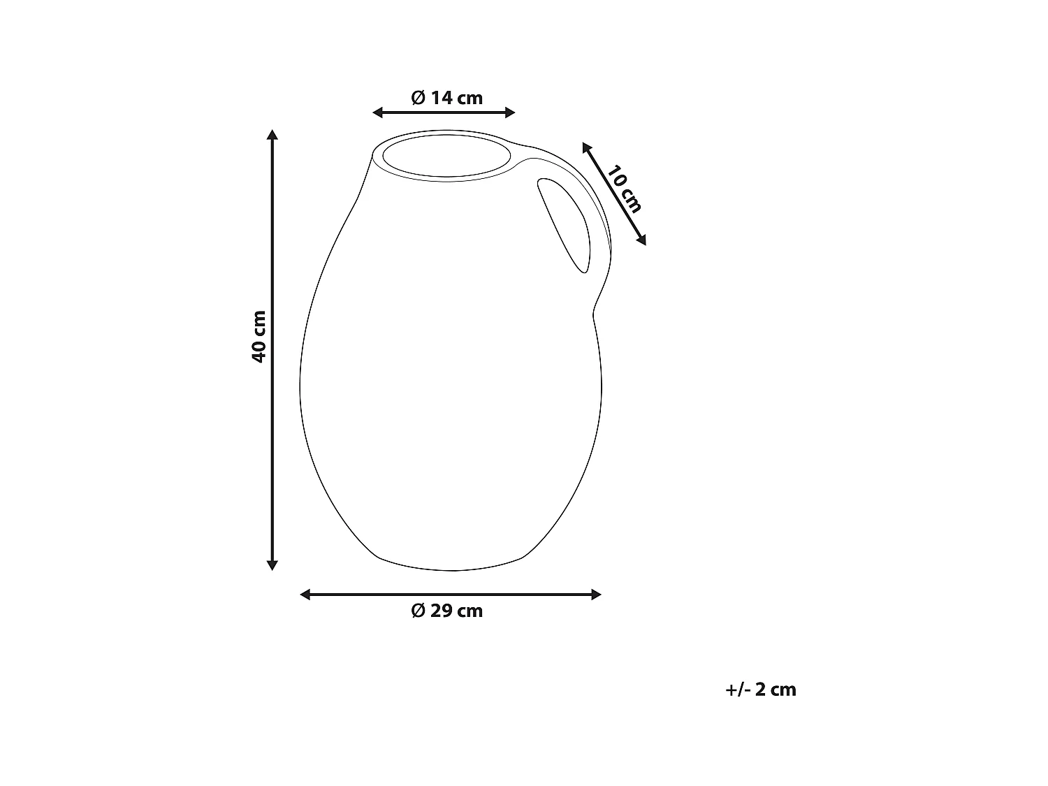 Decovaas KULIM Keramiek 40 cm Zandbeige