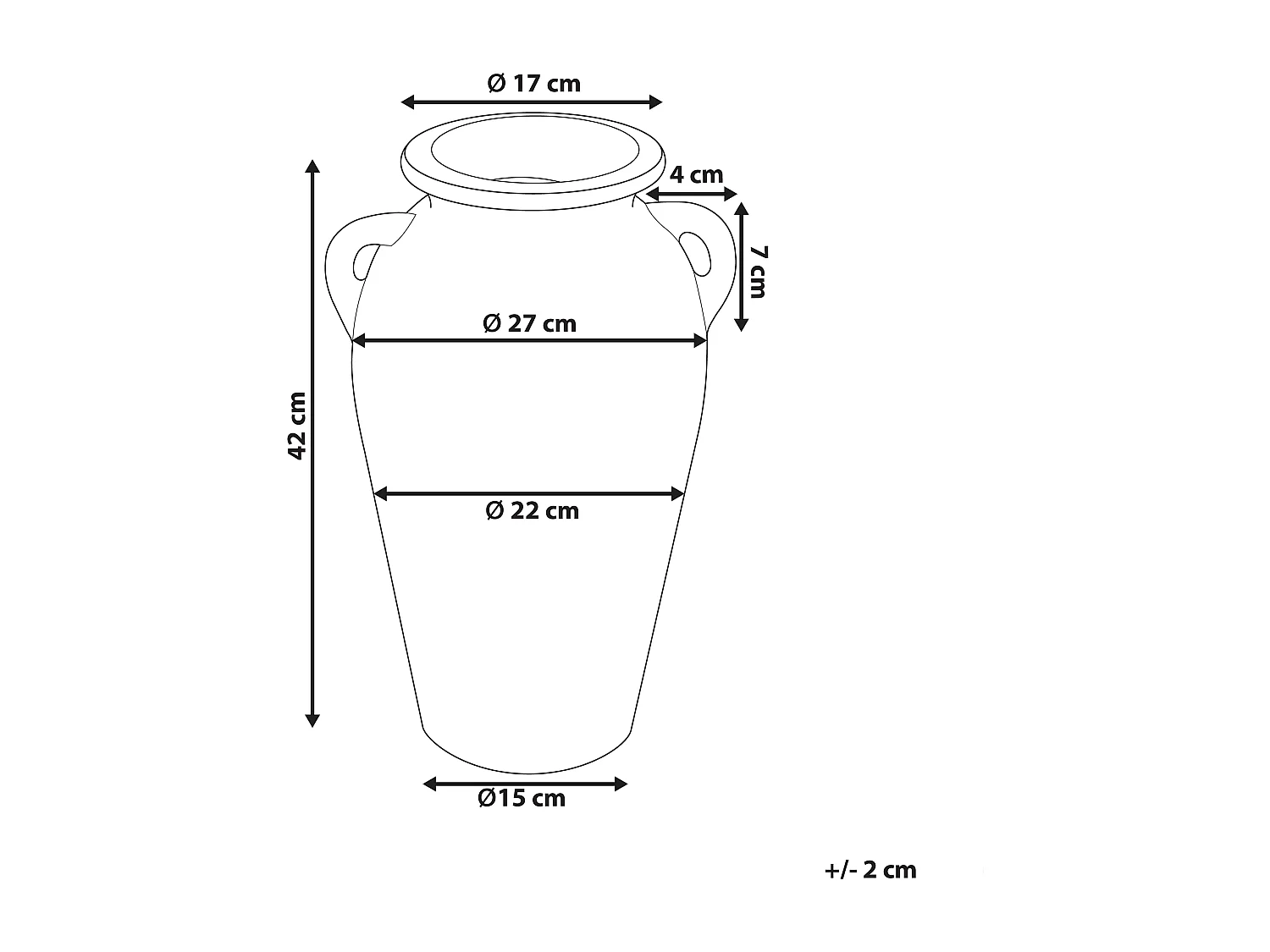 Vase décoratif DABONG Céramique 42 cm Orange