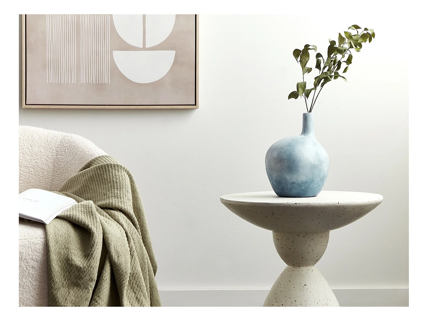 Jarrón decorativo BENTONG Cerámica 26 cm Azul claro