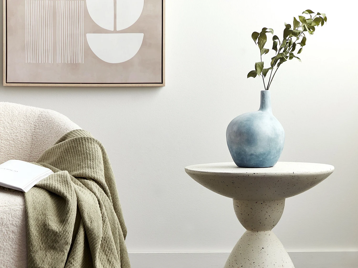 Vase décoratif BENTONG Céramique 26 cm Bleu clair