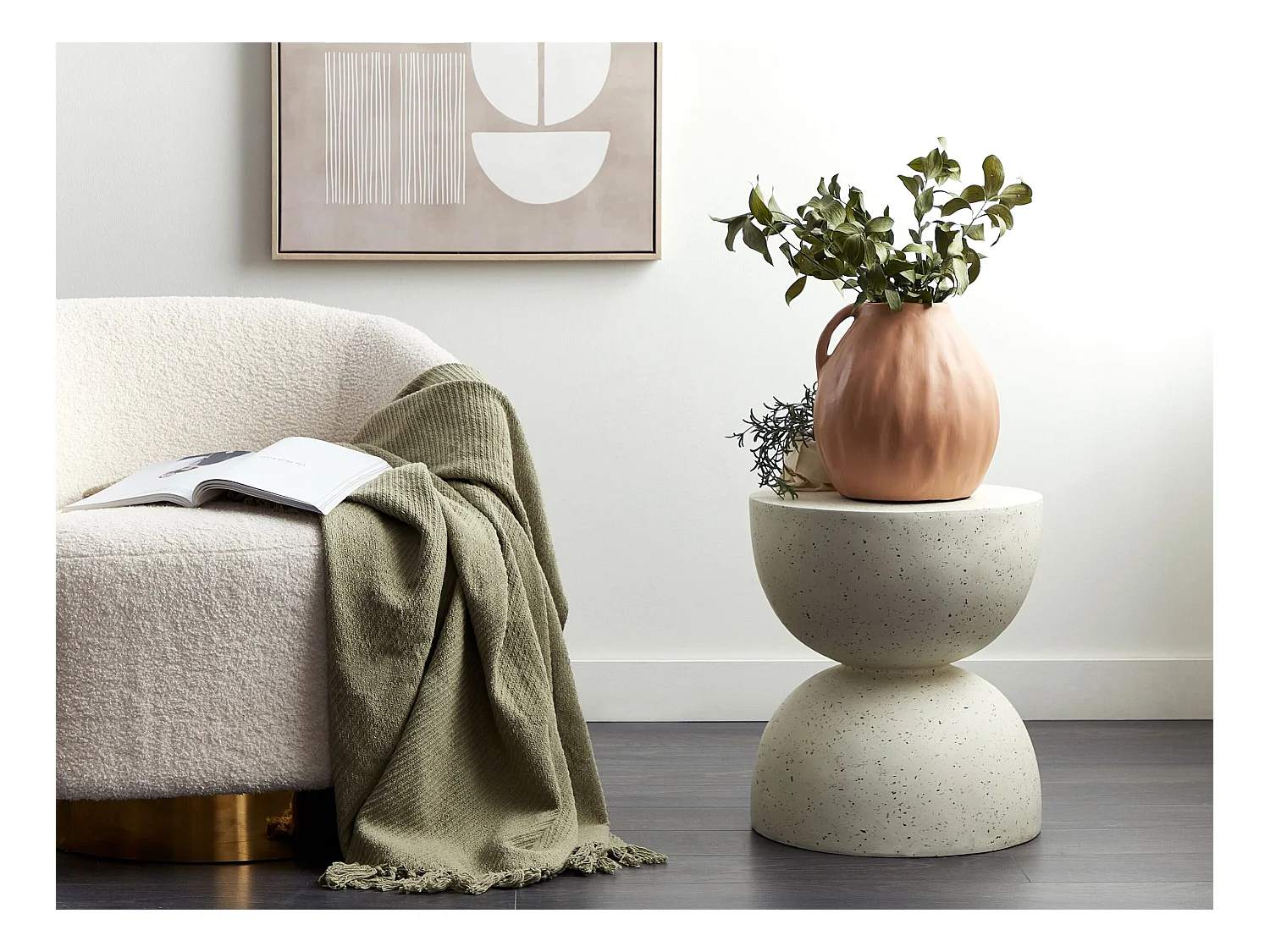 Vase décoratif PERAK Céramique 27 cm Beige sable