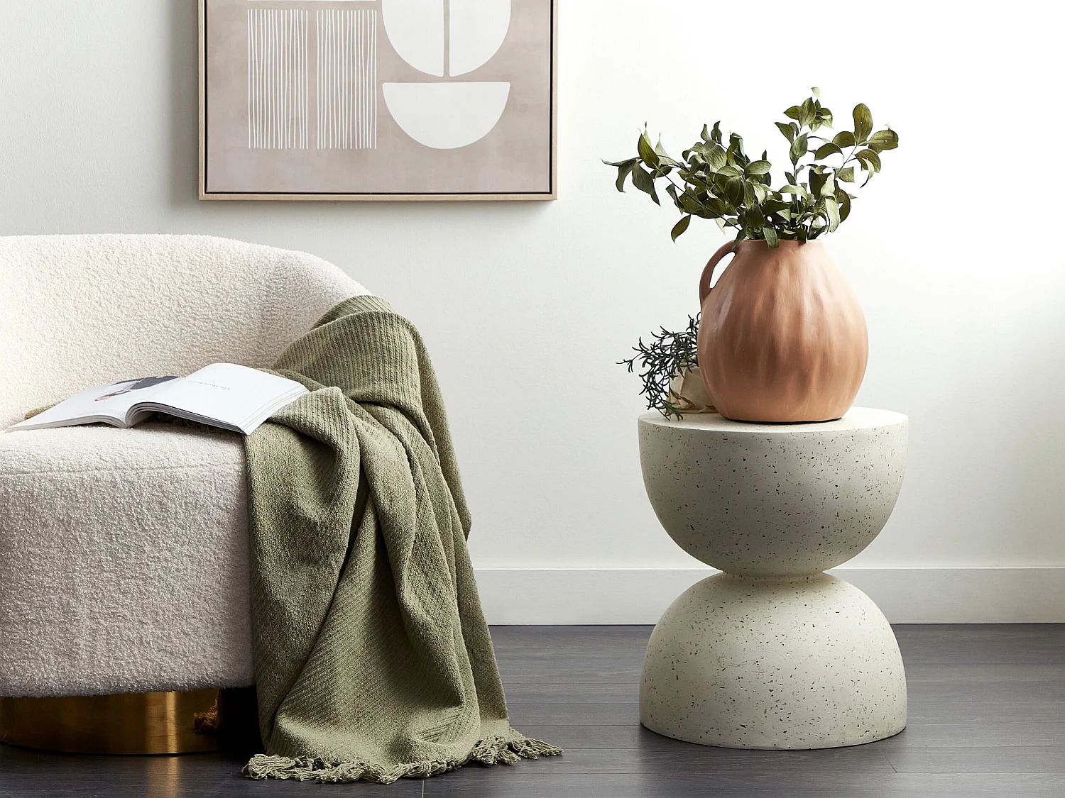 Vase décoratif PERAK Céramique 27 cm Beige sable