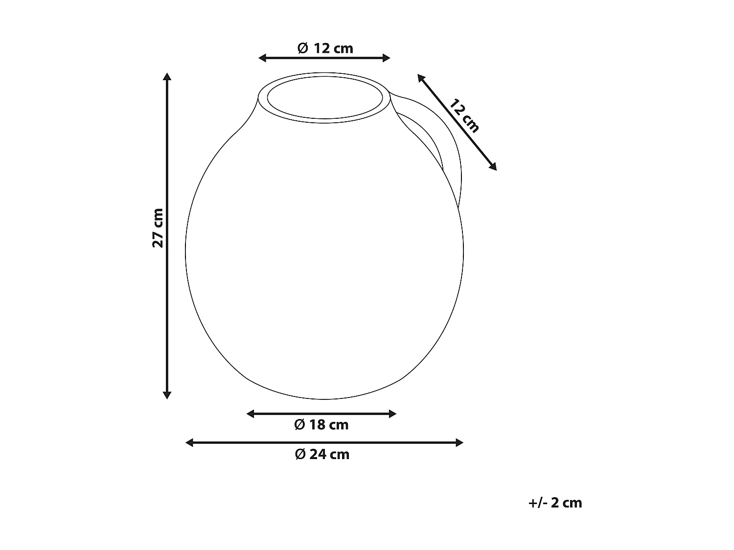 Vase décoratif PERAK Céramique 27 cm Beige sable