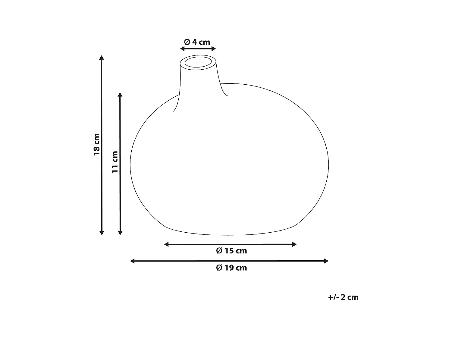 Vase décoratif KLANG Céramique 18 cm Gris