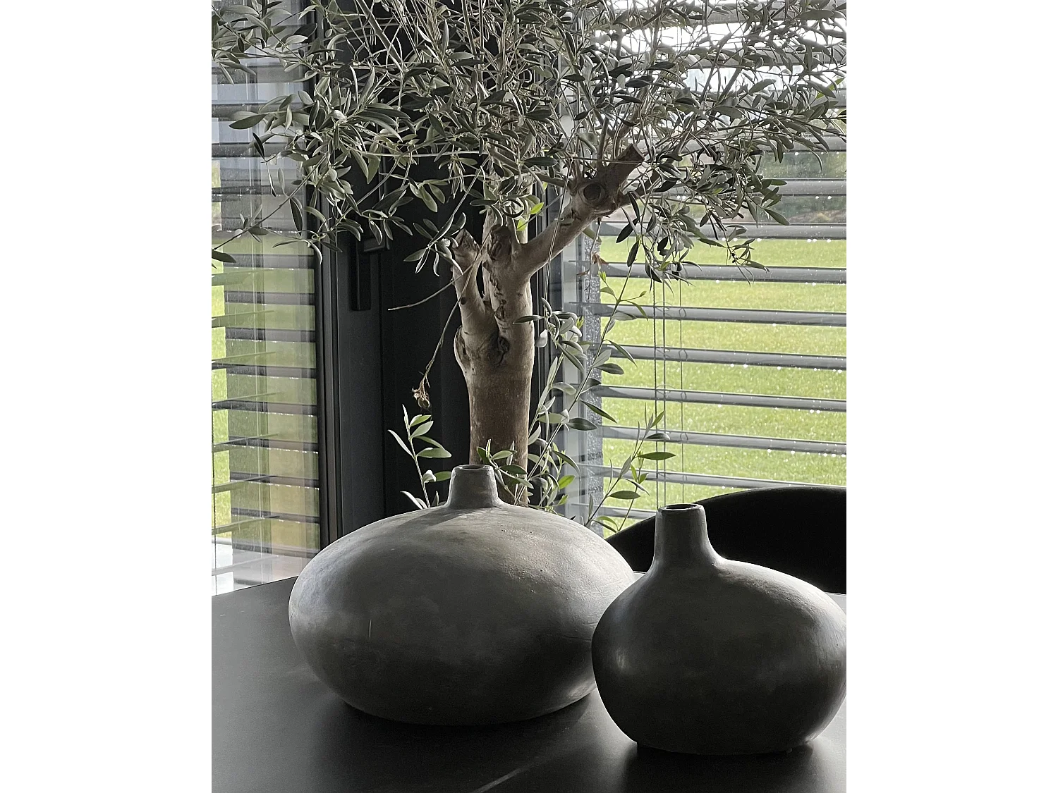 Vase décoratif KLANG Céramique 18 cm Gris
