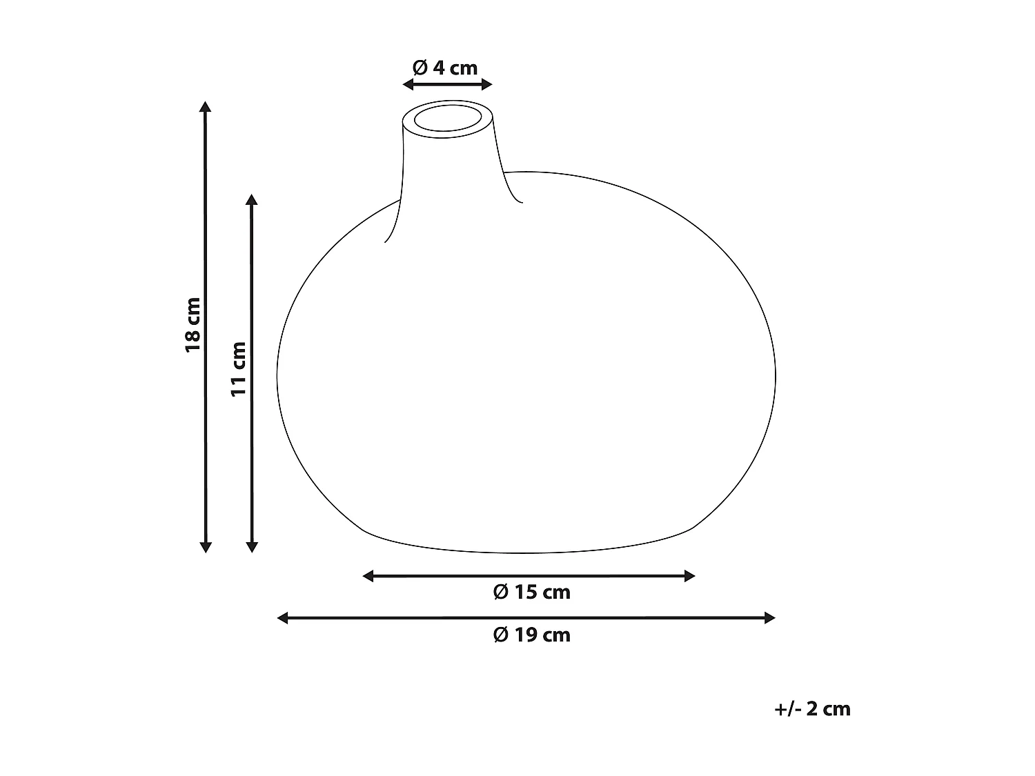 Dekovase KLANG Keramik 18 cm Grau