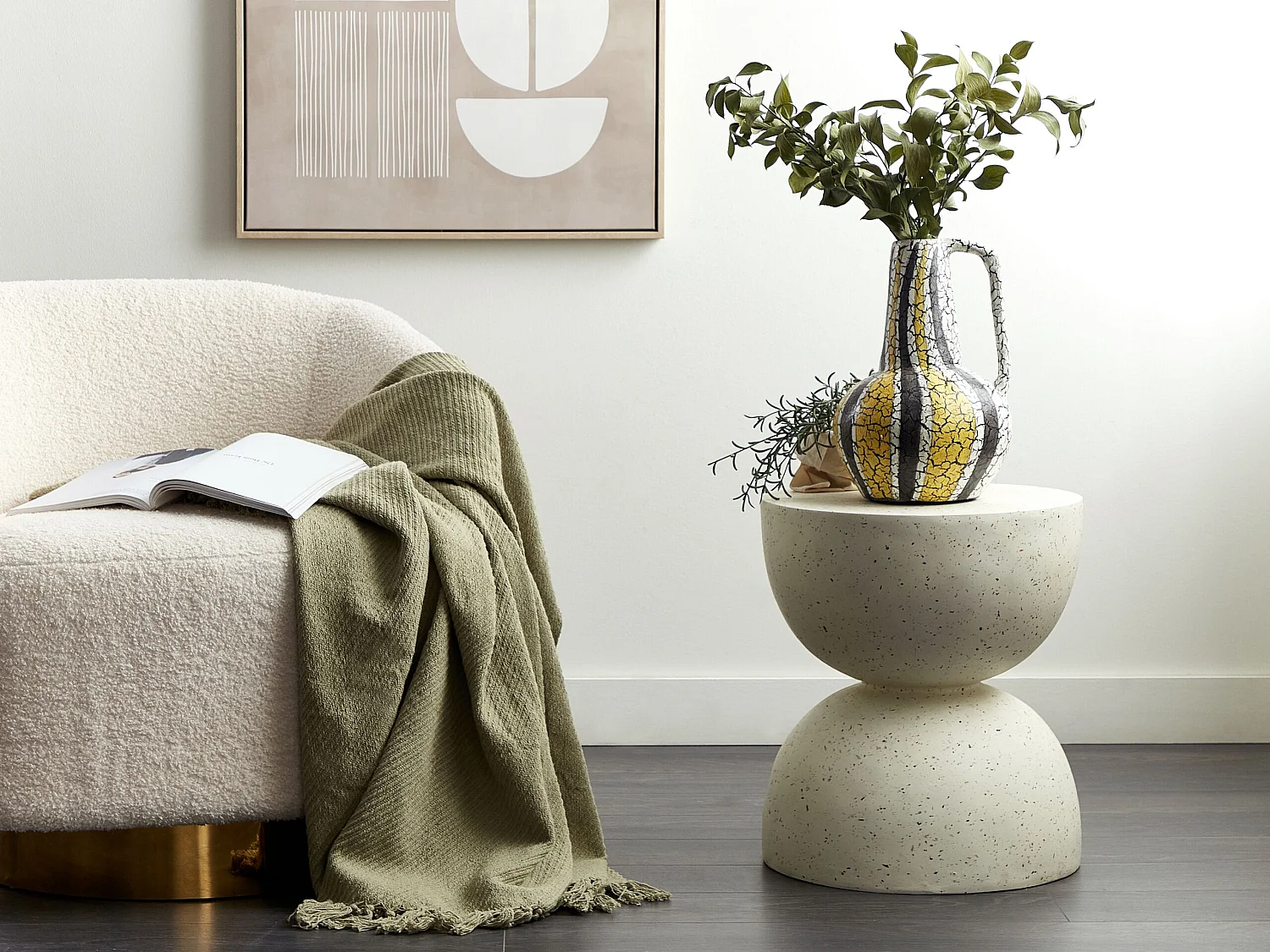 Wazon dekoracyjny MALAKKA Ceramika 34 cm Kolorowy