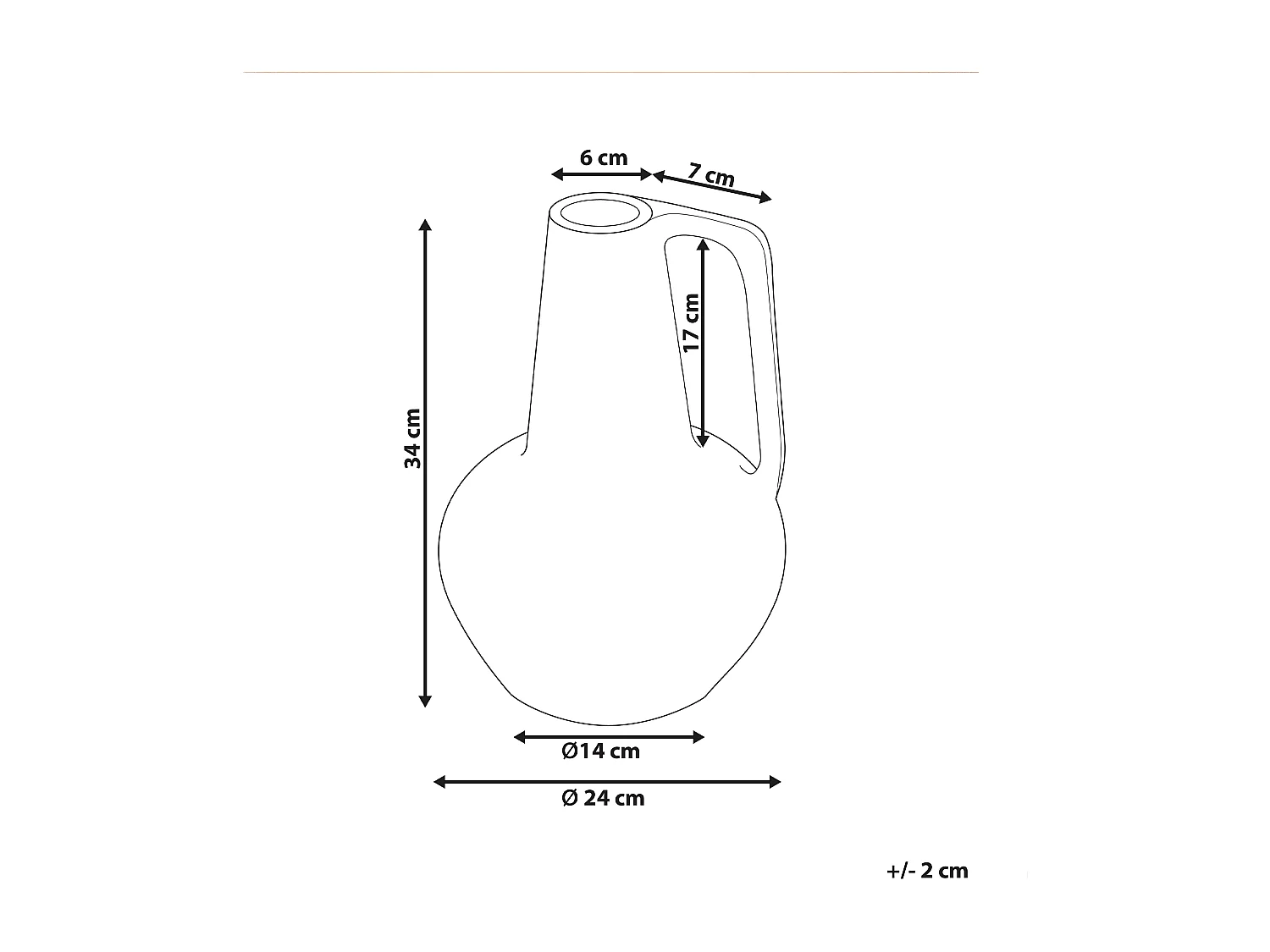 Wazon dekoracyjny MALAKKA Ceramika 34 cm Kolorowy