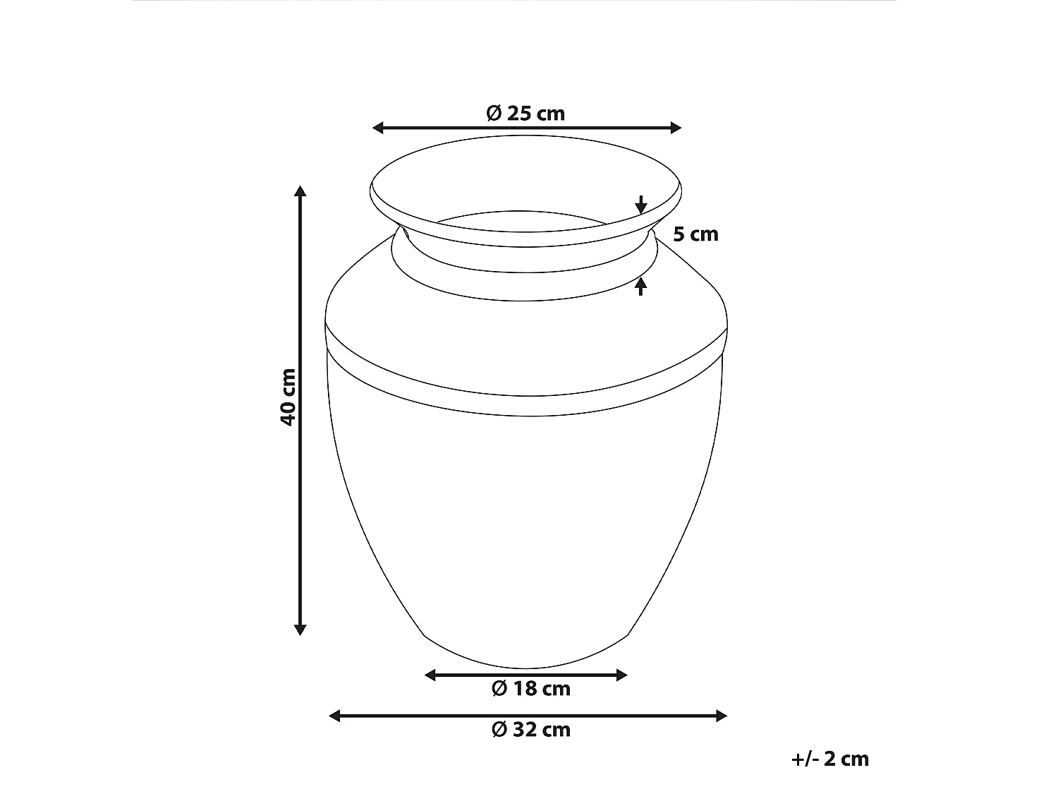 Vaso decorativo PUCHONG Ceramica 40 cm Rame