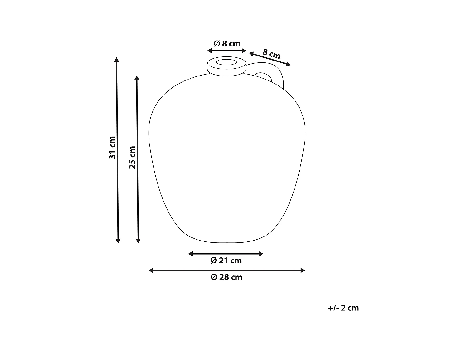 Decovaas IPOH Keramiek 30 cm Gebroken wit