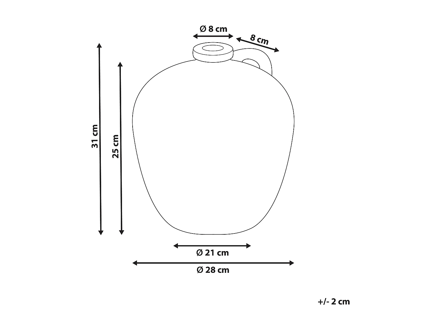 Decovaas IPOH Keramiek 30 cm Gebroken wit