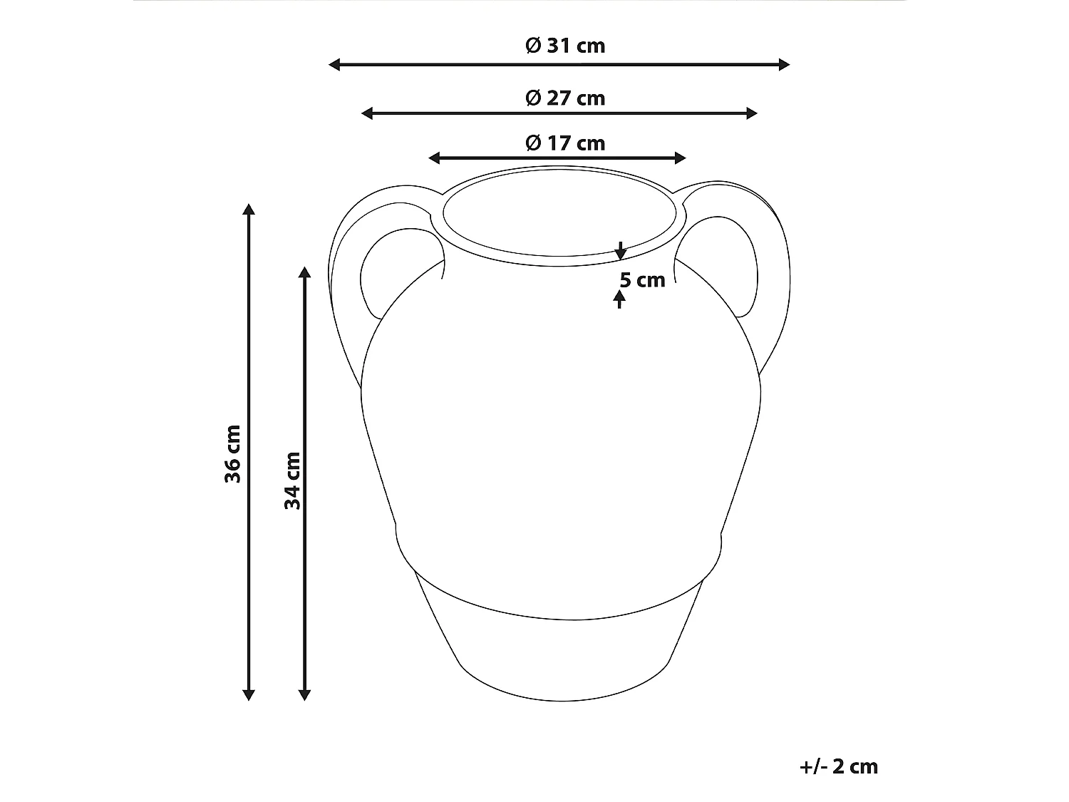 Vaso decorativo BANTING Ceramica 36 cm Beige chiaro