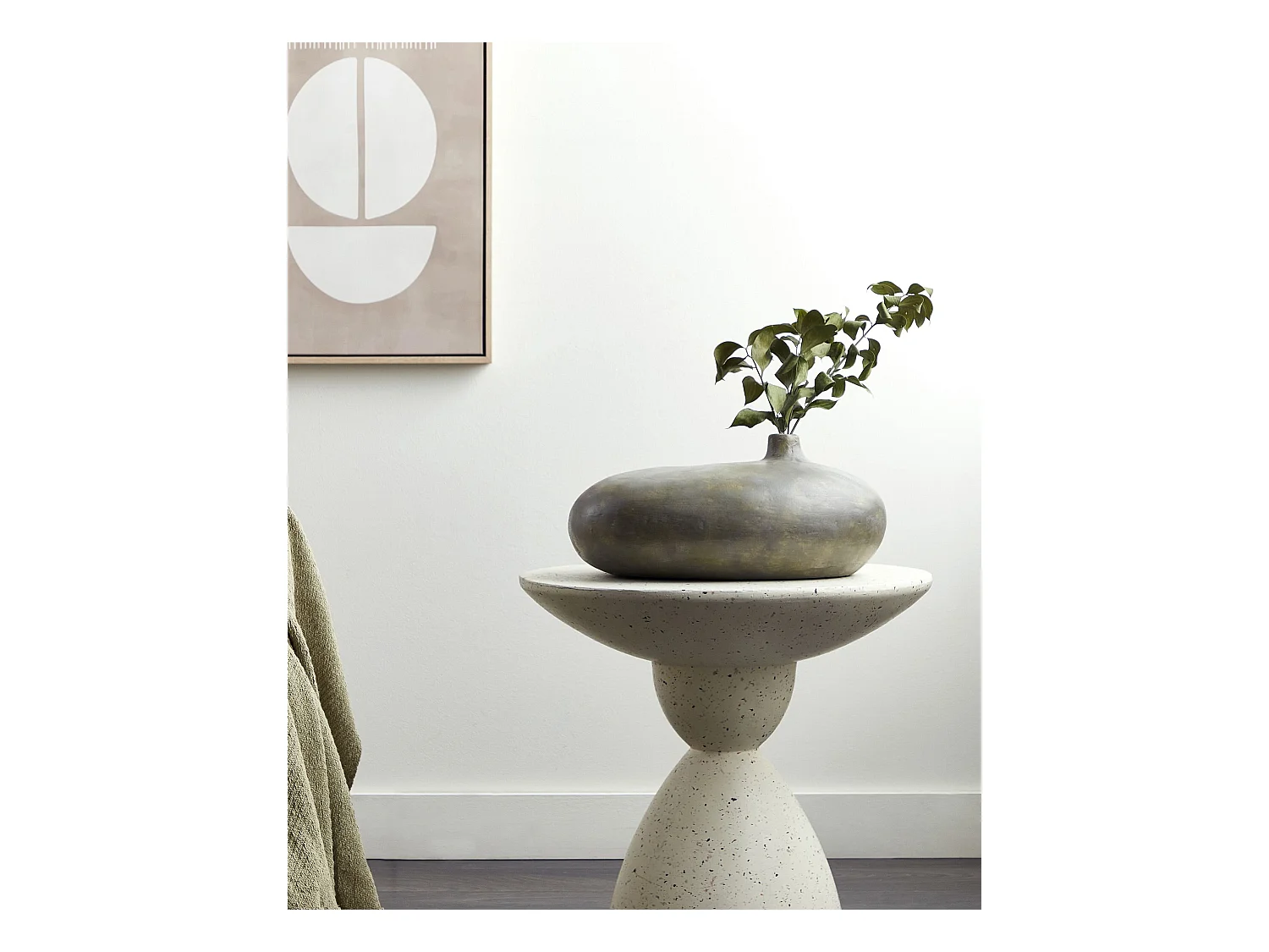 Jarrón decorativo RAWANG Cerámica 15 cm Gris