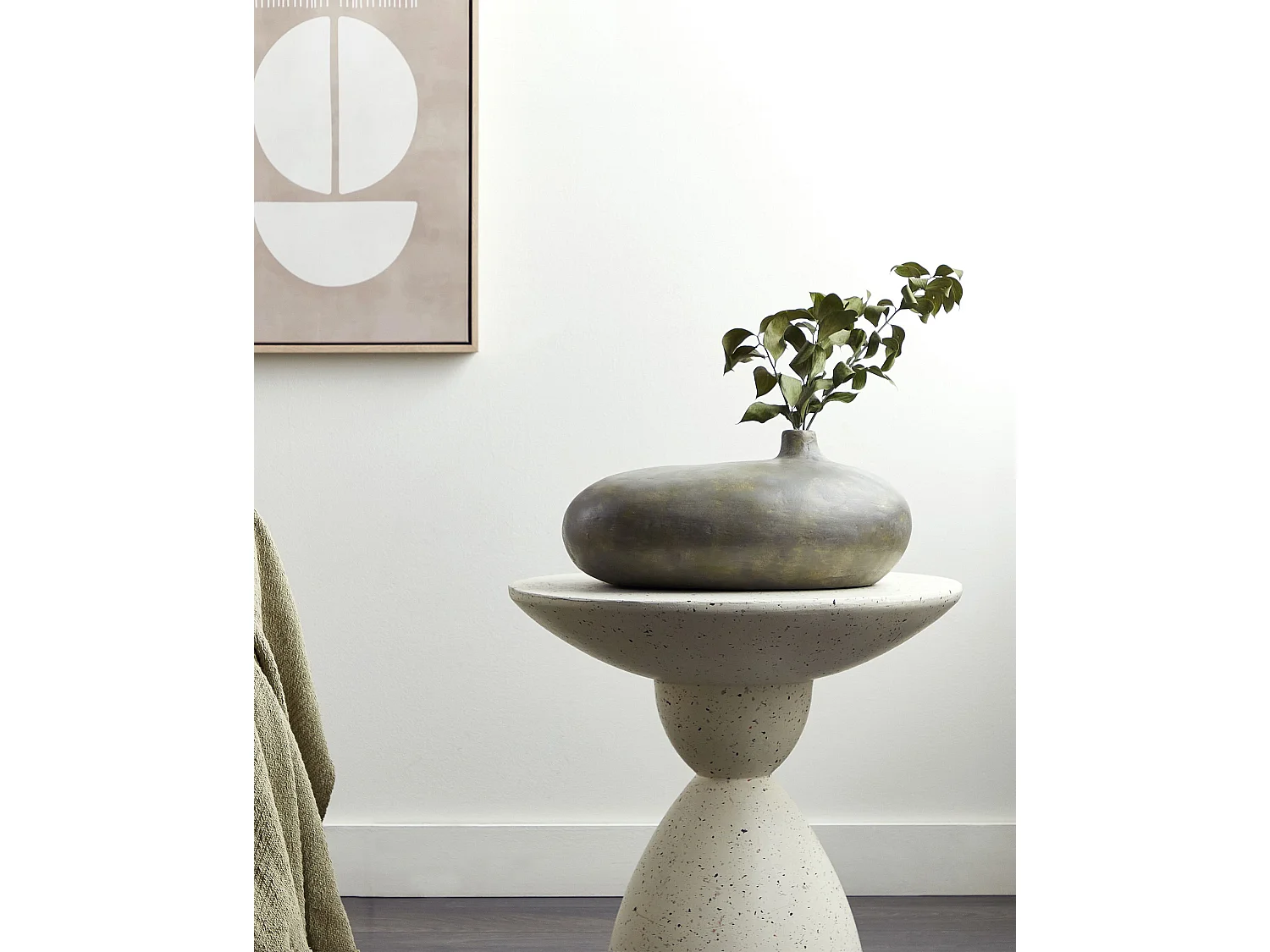 Vase décoratif RAWANG Céramique 15 cm Gris