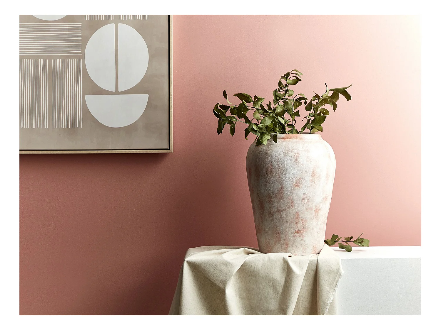 Jarrón decorativo MIRI Cerámica 42 cm Blanco