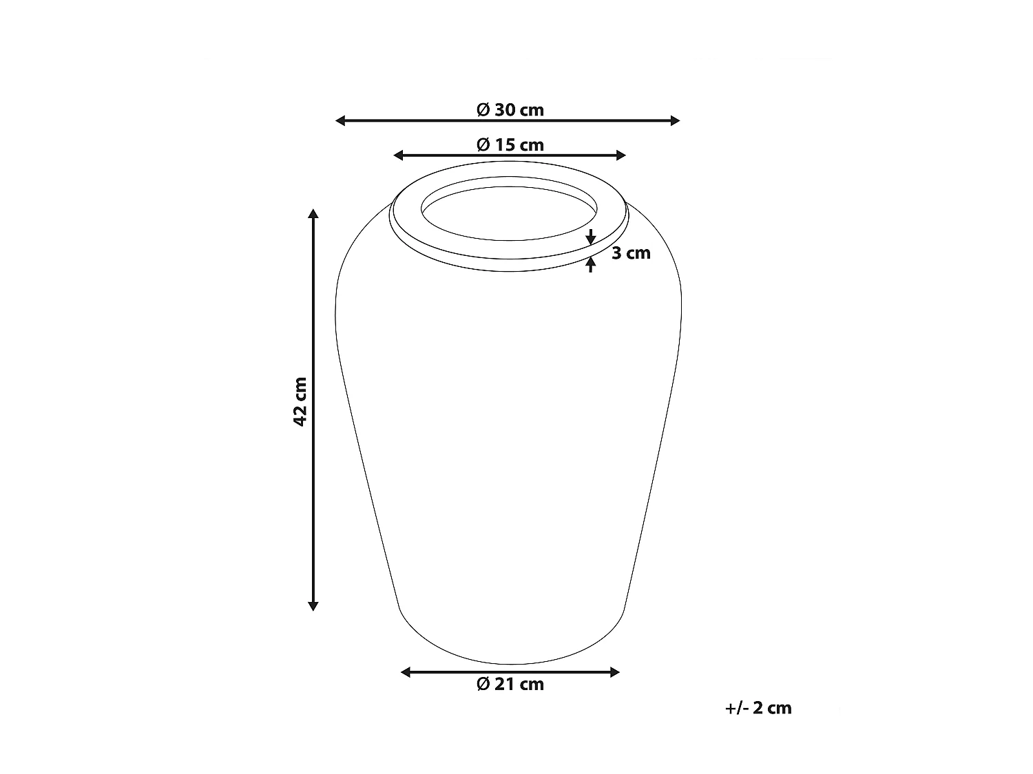 Vase décoratif MIRI Céramique 42 cm Blanc
