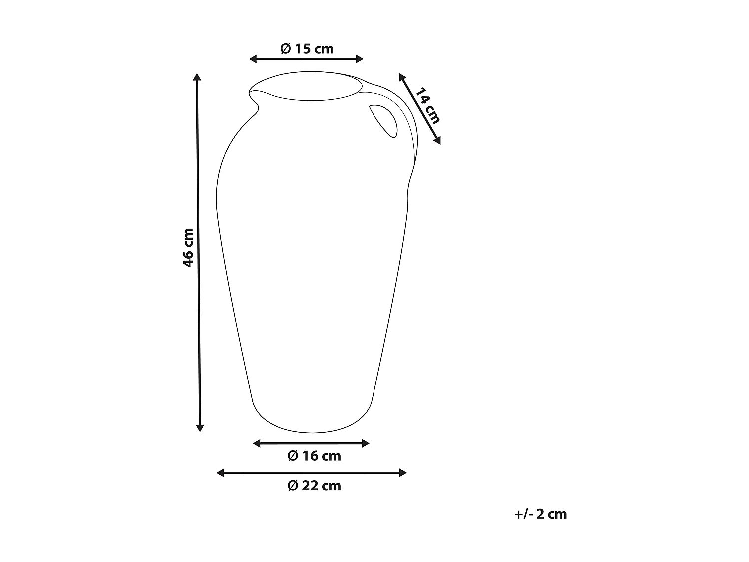 Wazon dekoracyjny TAIPING Ceramika 46 cm Piaskowy