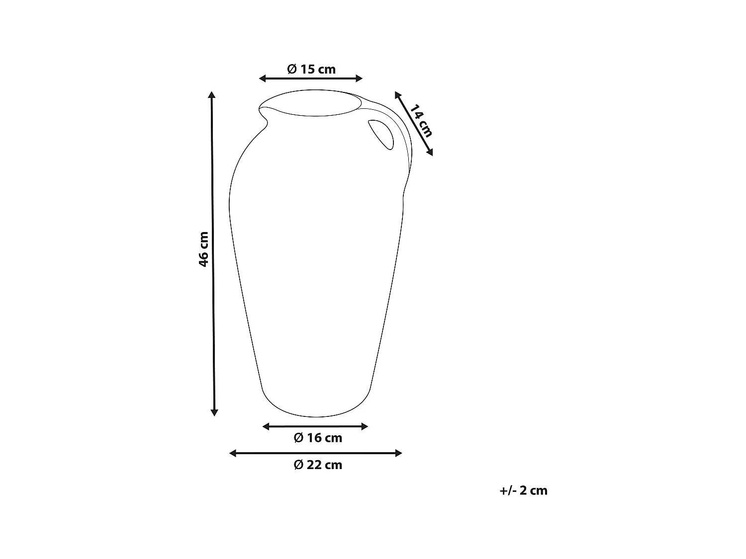 Vase décoratif TAIPING Céramique 46 cm Beige sable