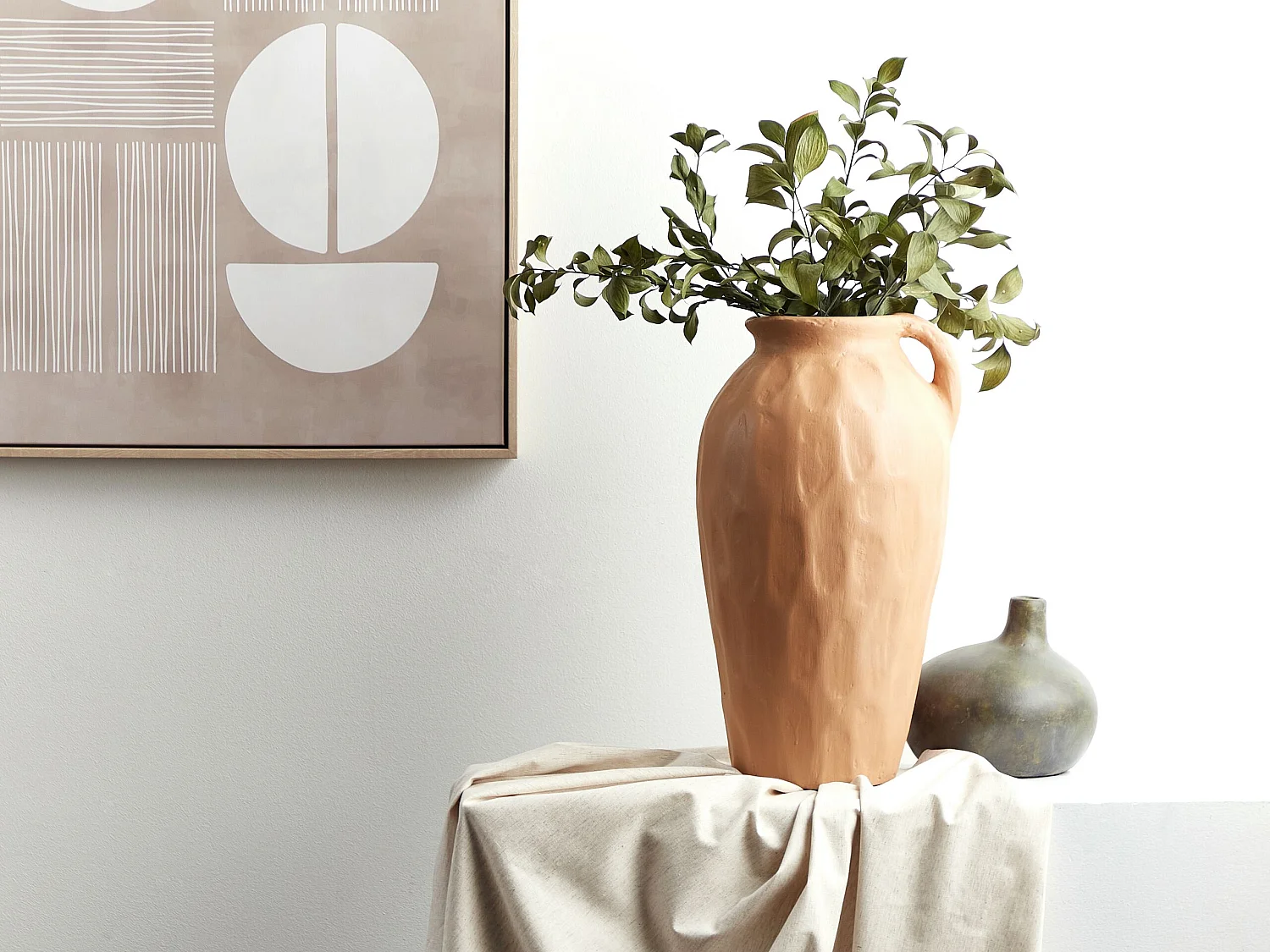 Dekovase TAIPING Keramik 46 cm Sandbeige