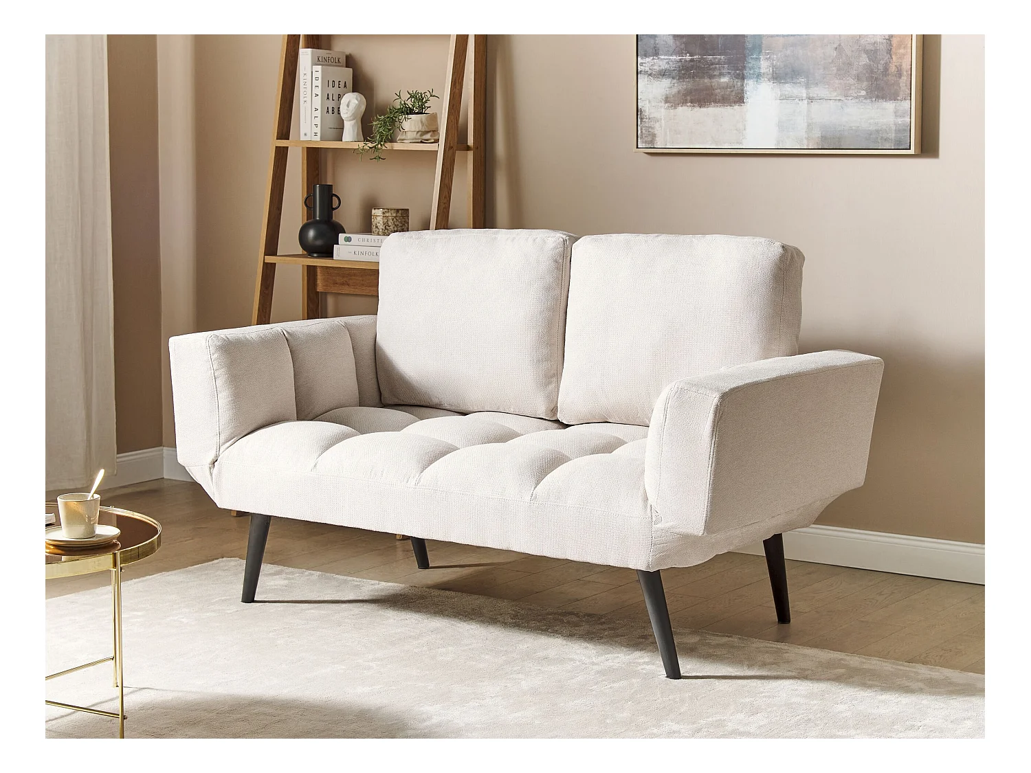 Canapé-lit BREKKE Tissu Beige clair 2 places