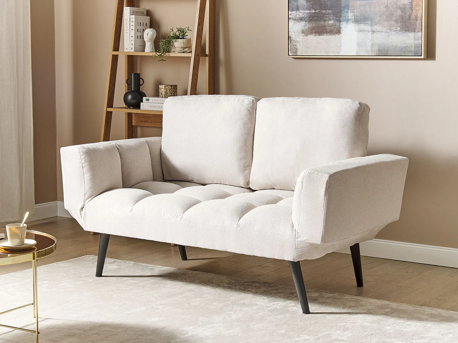 Schlafsofa BREKKE Stoff Hellbeige 2-Sitzer