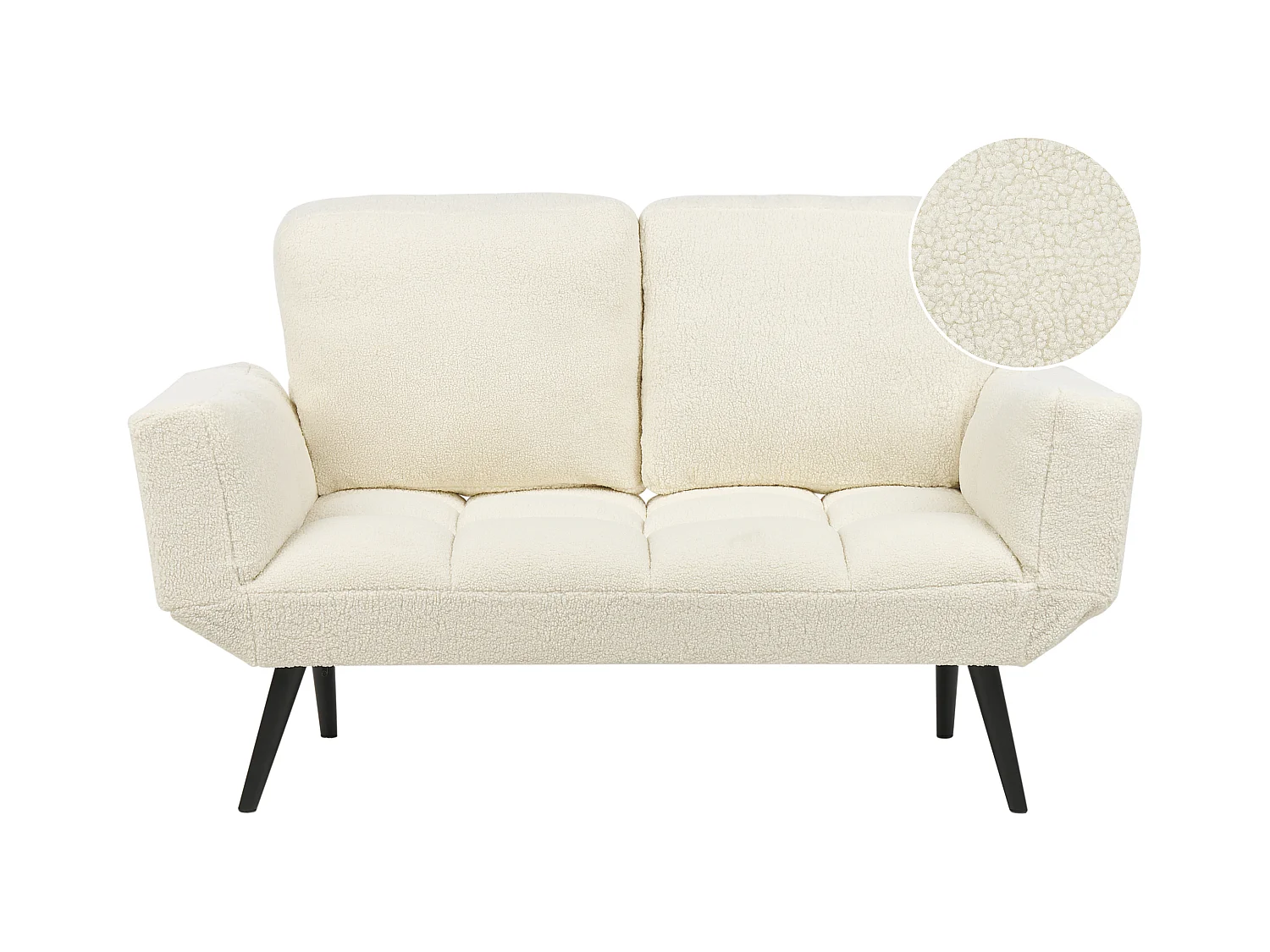 Canapé-lit BREKKE Bouclé Blanc cassé 2 places