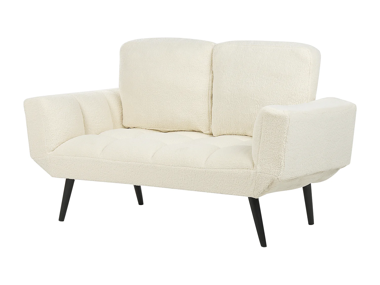 Sofá-cama BREKKE Bouclé Branco creme 2 lugares