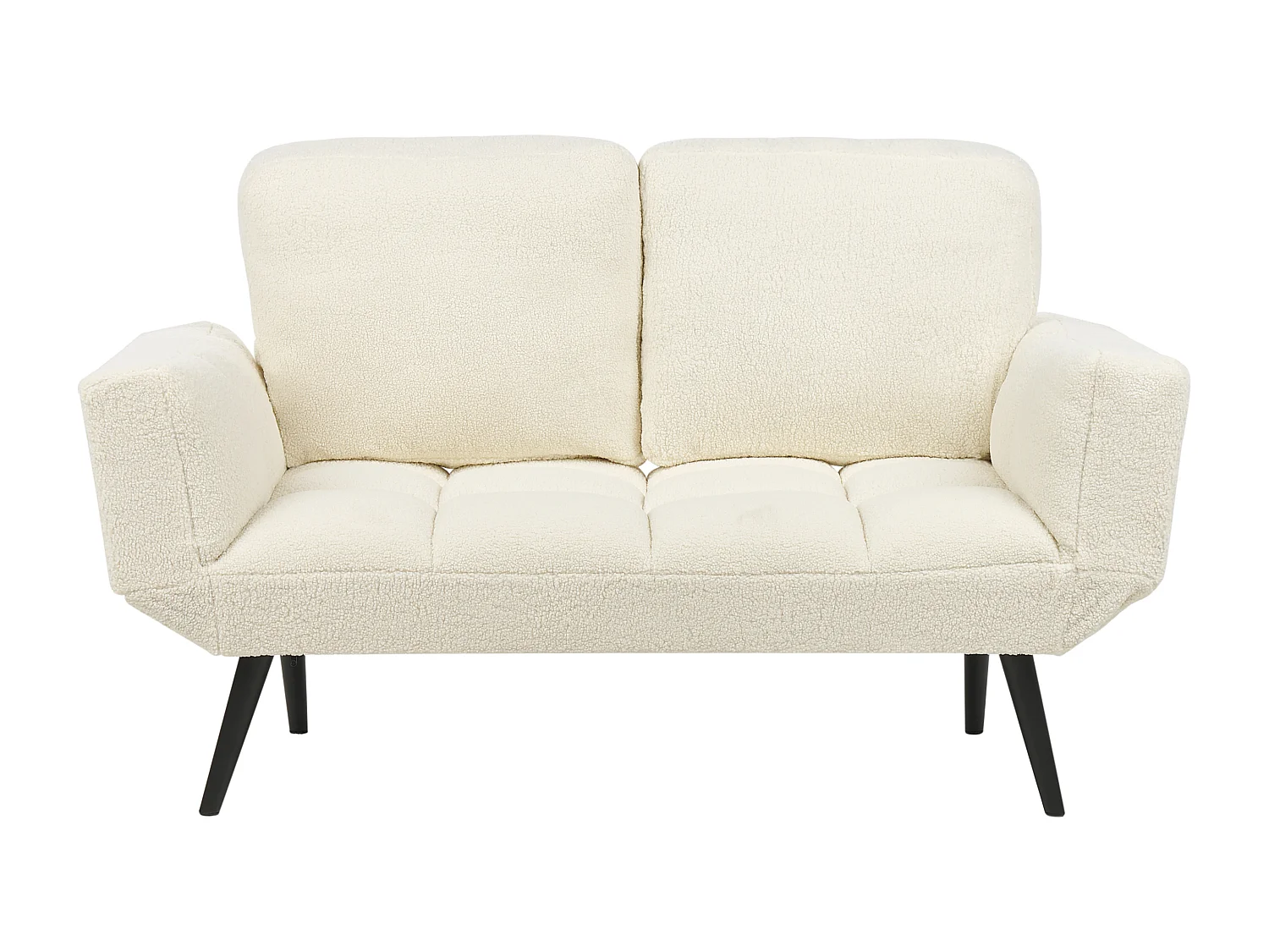 Sofá-cama BREKKE Bouclé Branco creme 2 lugares