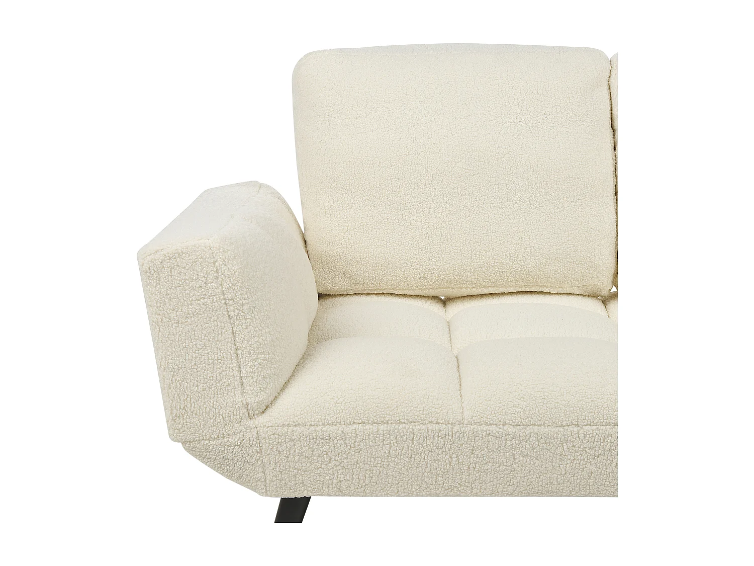 Sofá-cama BREKKE Bouclé Branco creme 2 lugares