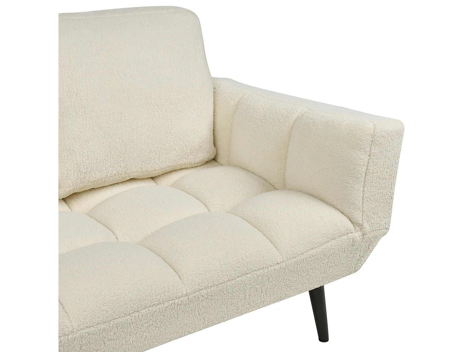 Sofá-cama BREKKE Bouclé Branco creme 2 lugares