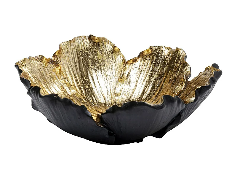 Coupe décorative Flower Bloom noir-doré Ø20cm