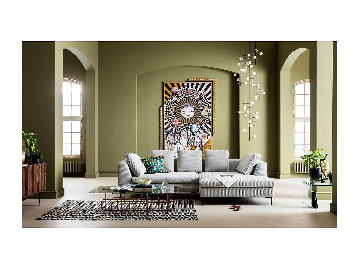 Coupe décorative Flower Bloom crème-doré Ø25cm