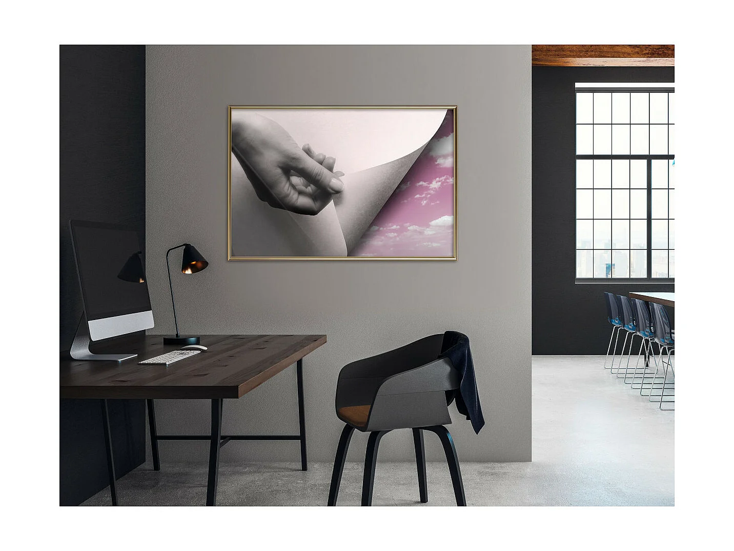 Affiche Murale Encadrée "New Beginning" 90 x 60 cm Or