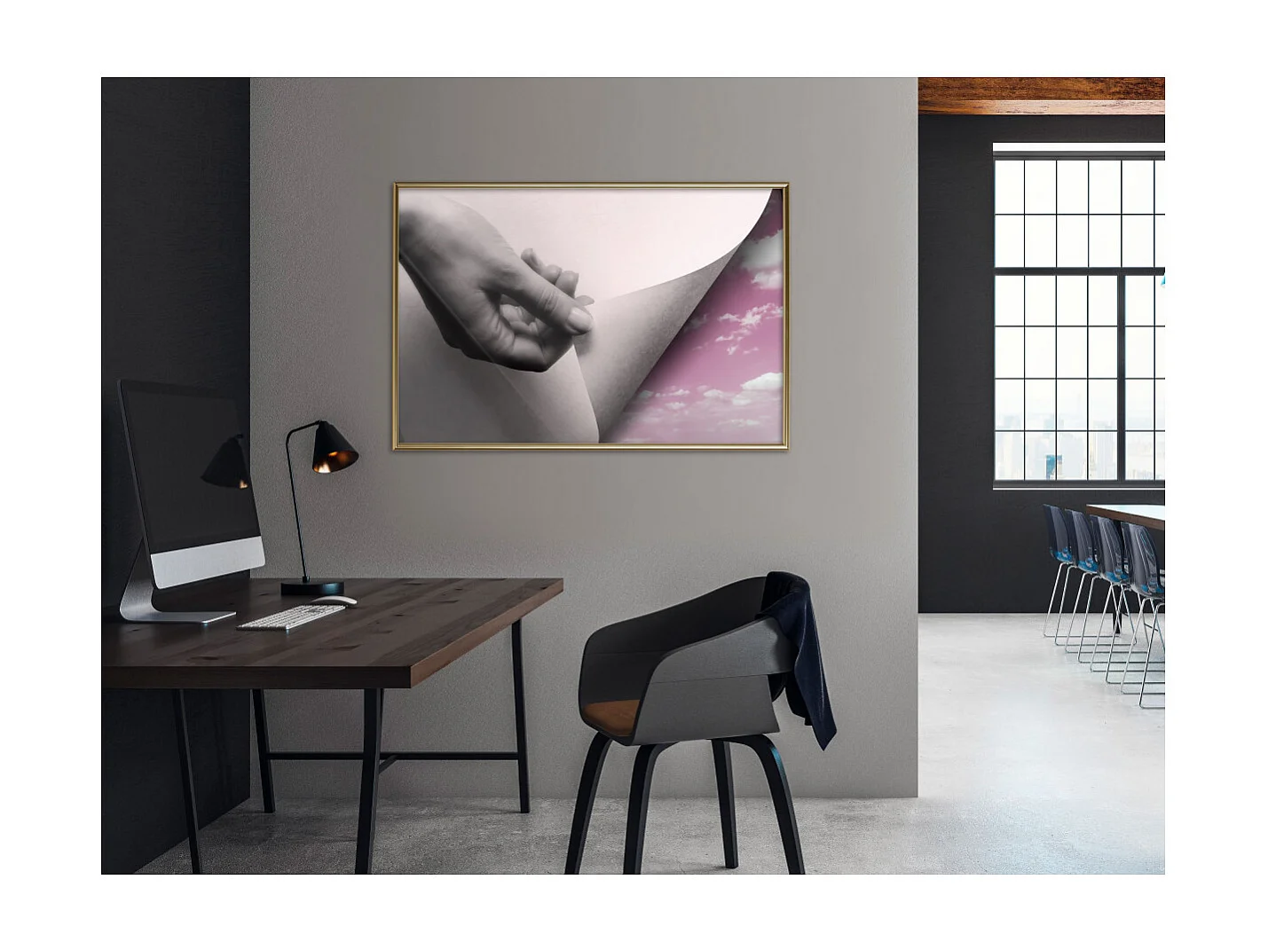 Affiche Murale Encadrée "New Beginning" 90 x 60 cm Or