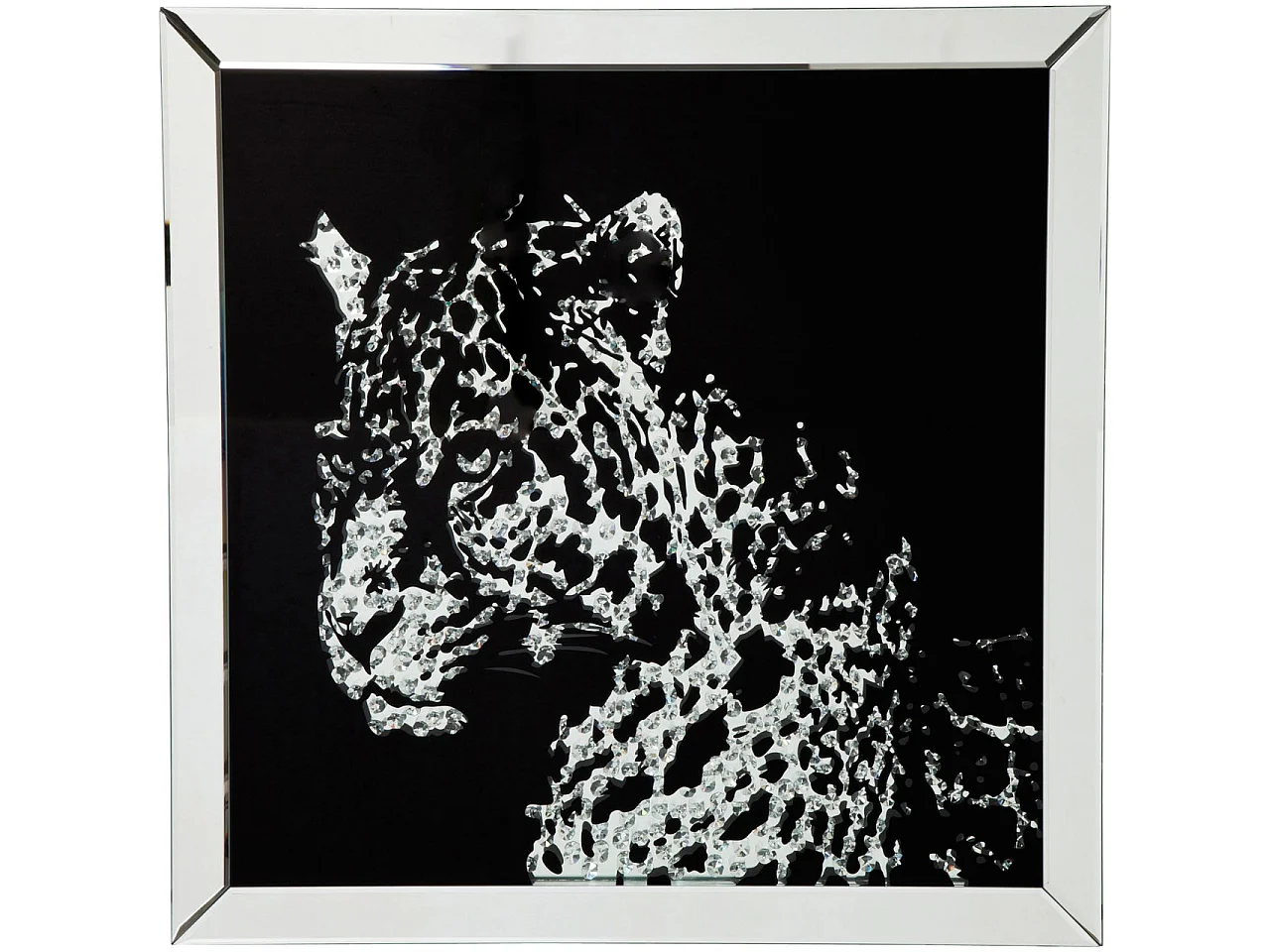Tableau Frame Miroir Leopard 80x80cm