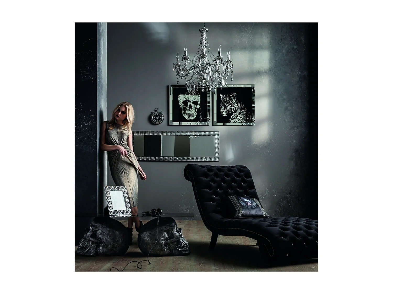 Quadro Frame specchio Leopard 80x80cm