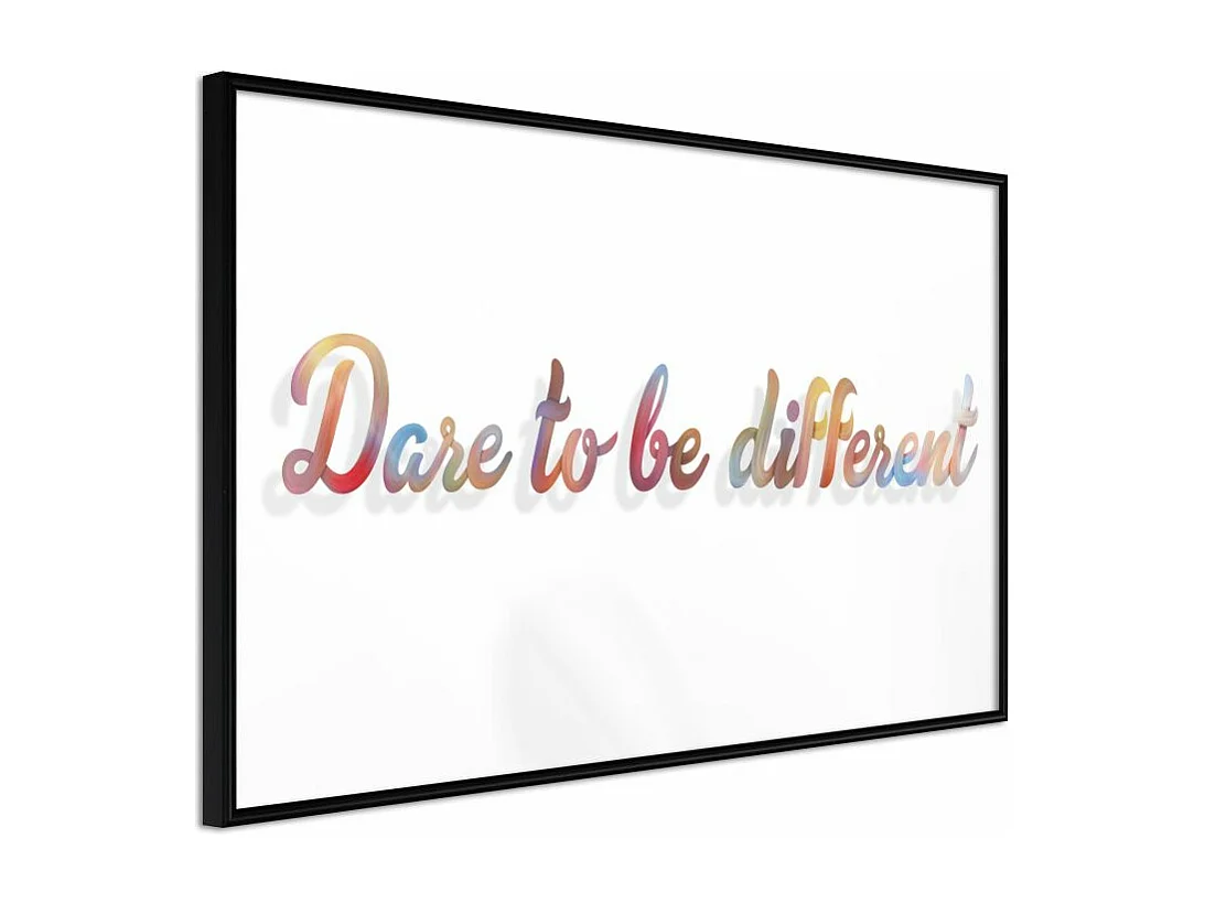 Affiche Murale Encadrée "Dare to Be Yourself" 90 x 60 cm Noir