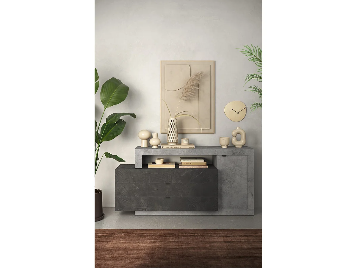 Buffet FREEDOM Béton-plomb 160 cm