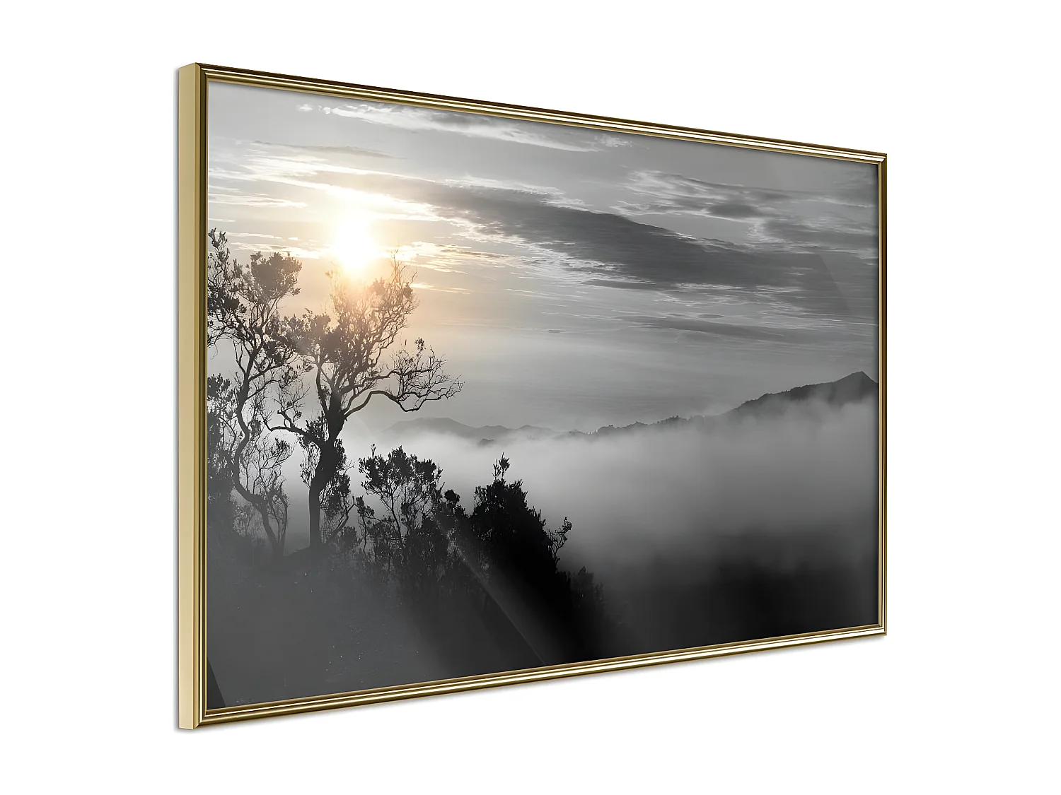 Affiche Murale Encadrée "Fog Valley" 30 x 20 cm Or