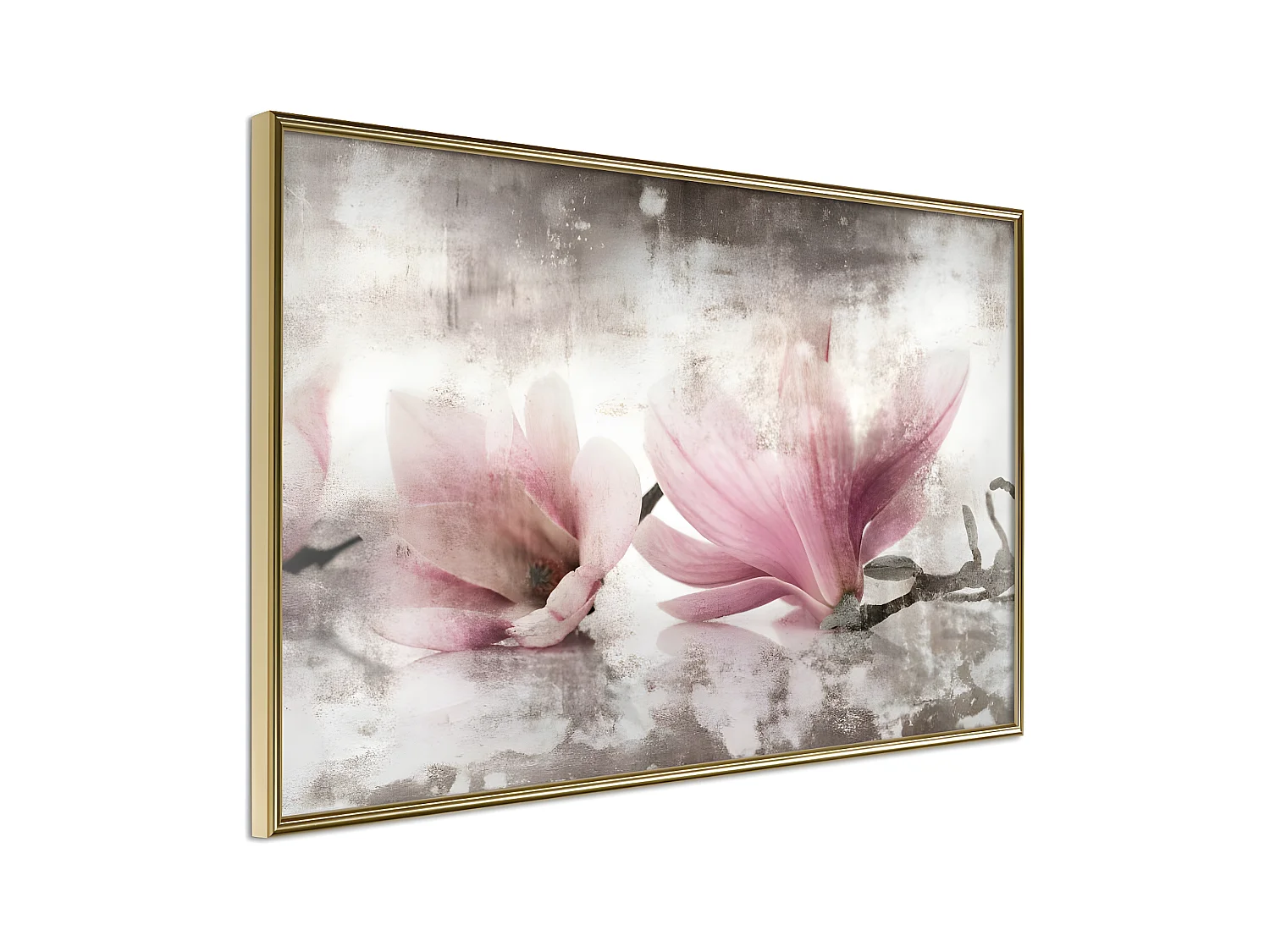 Affiche Murale Encadrée "Picked Magnolias" 45 x 30 cm Or