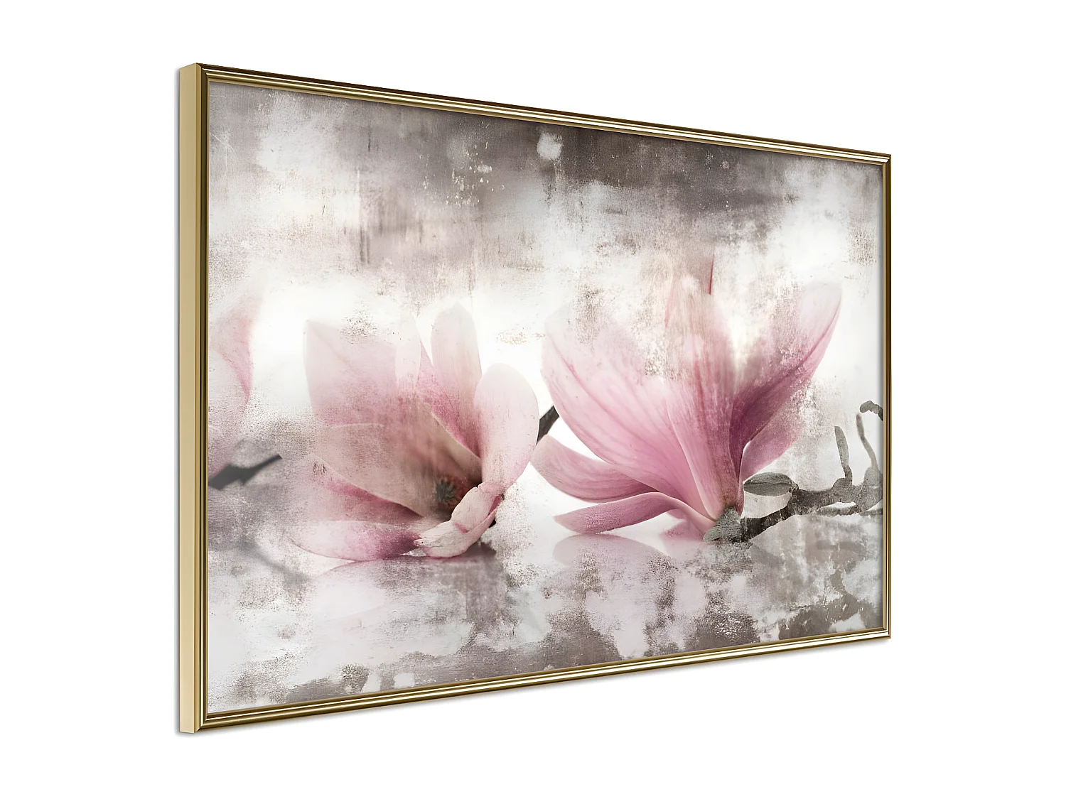 Affiche Murale Encadrée "Picked Magnolias" 30 x 20 cm Or