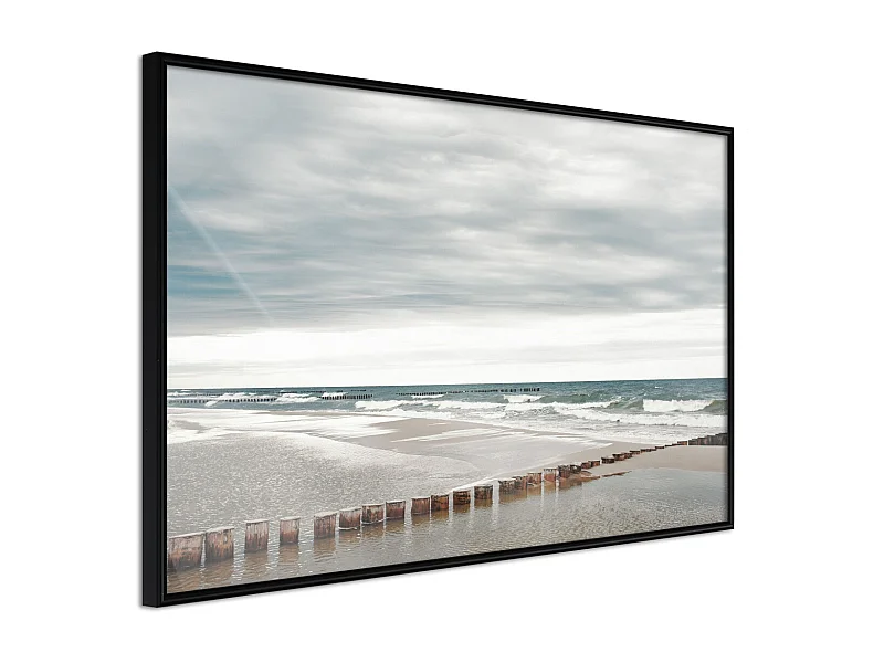 Affiche Murale Encadrée "Chilly Morning at the Seaside" 30 x 20 cm Noir