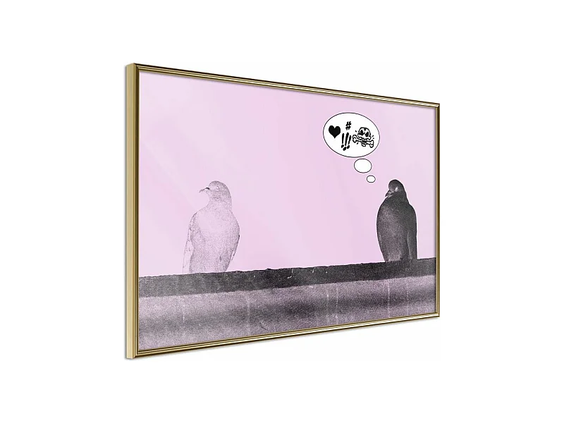 Affiche Murale Encadrée "Rough Love" 90 x 60 cm Or