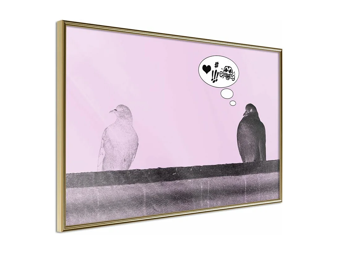 Affiche Murale Encadrée "Rough Love" 90 x 60 cm Or